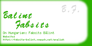 balint fabsits business card